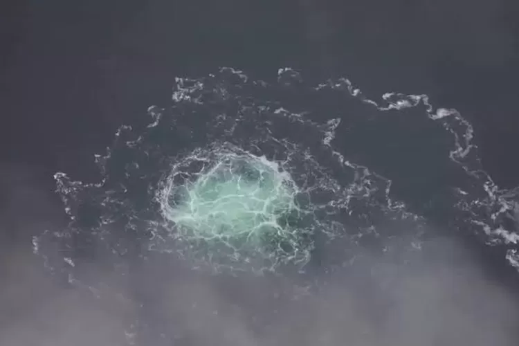 Penampakan pipa Nord Stream yang bocor di laut Baltik (ABC news )