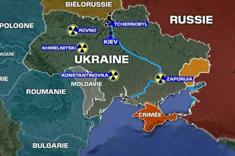 Peta wilayah Ukraina dan Rusia yang sedang konflik  (Moskow times )