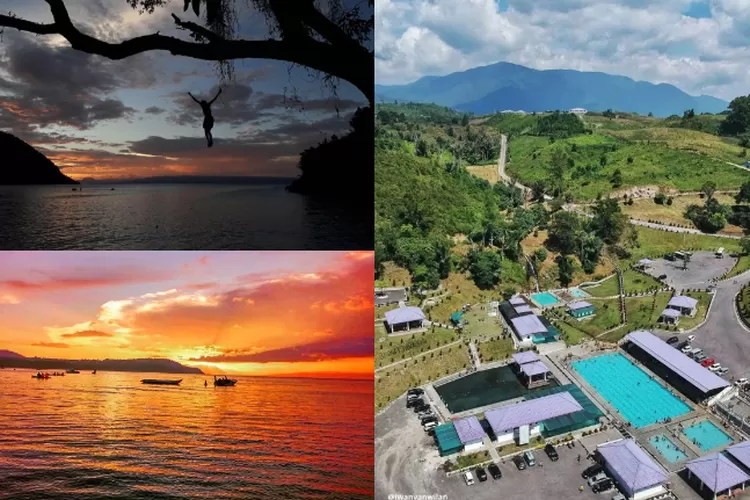 3 Destinasi Wisata Alam Terbaik Di Balige, Kabupaten Toba, Sumatera Utara (Kolase Instagram /@desawisata_meat @pantai_bulbul @bukit_gibeon)