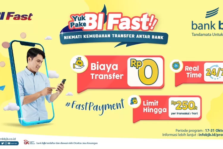 Transfer Dana Lewat BI Fast, Ada Promo Nol Rupiah Dari bank bjb