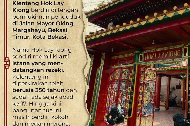 Wisata religi di Bekasi, Klenteng Hok Lay Kiong yang merupakan klenteng tertua di Bekasi (Instagram @kotabekasikeren)