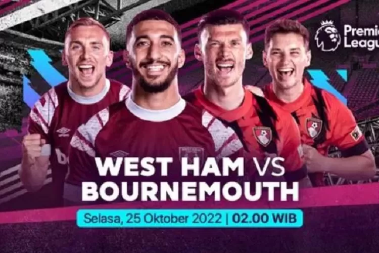 Link Nonton Live Streaming West Ham United vs Bournemouth di Liga Inggris Selasa 25 Oktober 2022 pukul 02.00 WIB (Tangkap Layar/Vidio.com)