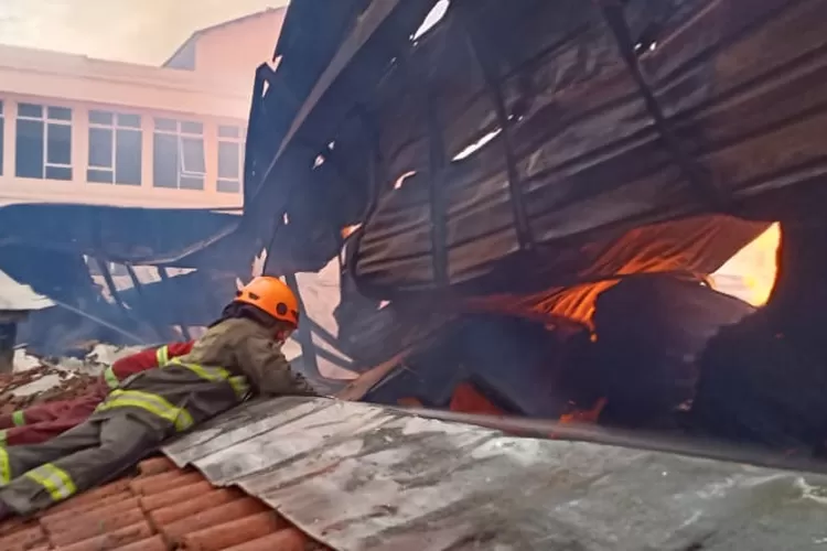 Kebakaran Besar Melanda Pabrik Triplek, Kerugian Diperkirakan Miliaran Rupiah (Foto: Humas Diskar PB Kota Bandung)