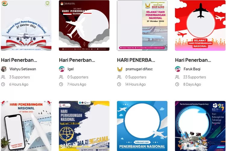 Kumpulan twibbon Hari Penerbangan Nasional 2022 (Twibbonize.com)
