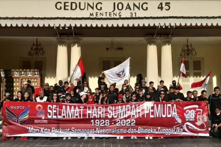 Relawan GPP menggelar aksi kebangsaan  dalam rangka memperingati Hari Sumpah Pemuda dan HUT Ganjar Pranowo, Jumat(28/10/2022).