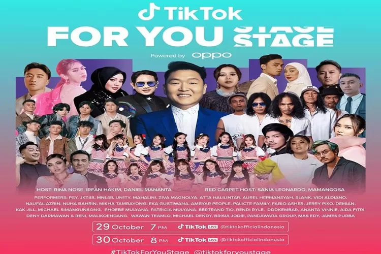 Link Nonton TikTok For You Stage Tayang 29 Oktober 2022 Bertabur Bintang Dari PSY, MNL48 Hingga Mahalini Seru Untuk Ditonton (www.instagram.com/@tiktokofficialindonesia)