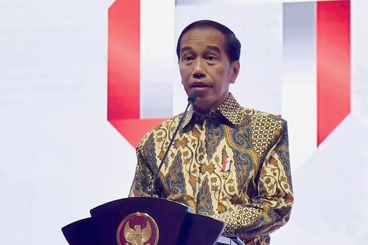 Presiden Jokowi saat menyampaikan sambutan di acara HUT Perindo ke-8