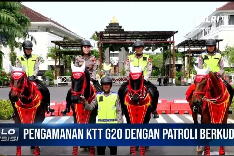 Patroli Berkuda Polri ikut mengamankan KTT G20 di Bali (istimewa )