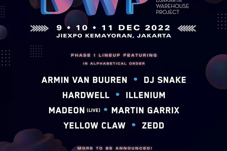 Poster Event DWP 2022 pada tanggal 09-11 Desember 2022 (Instagram djakartawarehouseproject)
