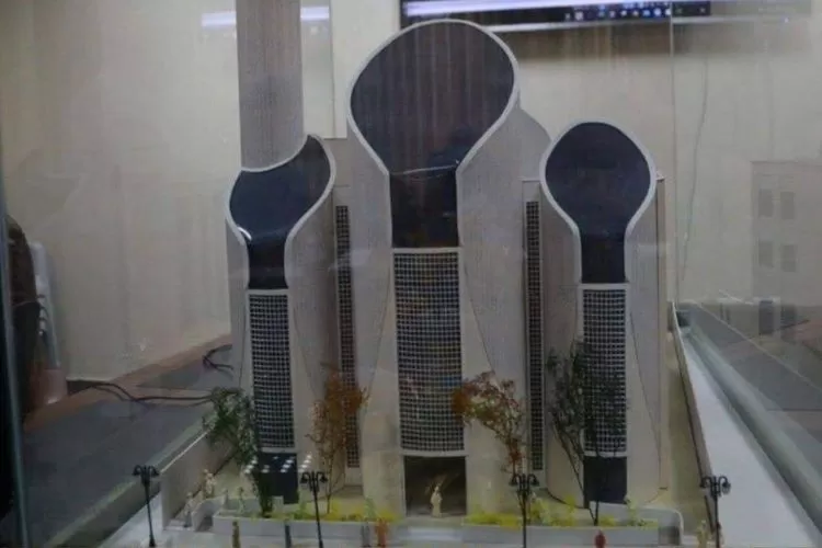 Desain ulang bangunan masjid di Gaza Palestina oleh Ridwan Kamil (Twitter @WowKeren)