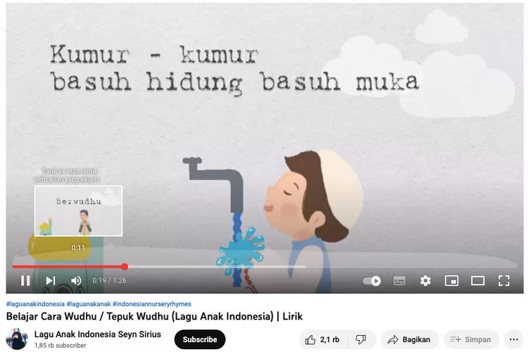 Rukun Wudhu Ada Berapa (Lagu Anak Indonesia Seyn Sirius)
