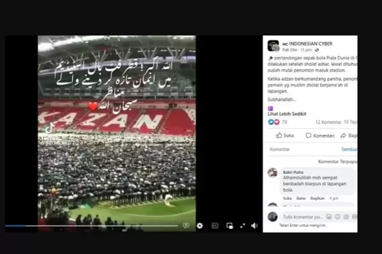 Viral Sholat Jamaah di Dalam Stadion Sebelum Pertandingan Piala Dunia 2022 Qatar