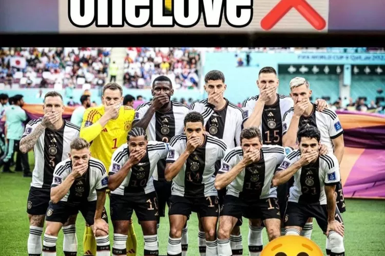 Jerman jadi Bulan-bulanan Warganet Gara-gara aksi Bungkam Mulut Propaganda One Love Dihantam One-two oleh Jepang (Twitter)