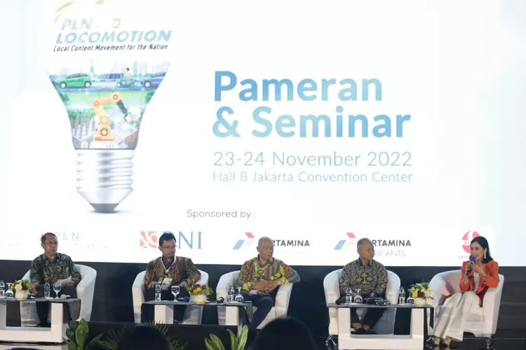 Ketua Tim TKDN PLN Nusantara Power Hariyadi Krismiyanto saat menjadi pembicara dalam Forum Group Discussion (FGD) PLN LOCOMOTION 2022 di JCC Senayan, Jakarta, Kamis, 24 November 2022.