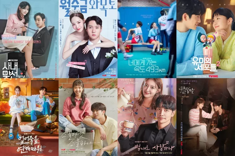  Rekomendasi Drama Korea romance-comedy yang cocok untuk menemani liburanmu (Kolase Instagram / @kbsdrama @sbsdrama.official @tvn_drama @netflixkr @primevideoid)