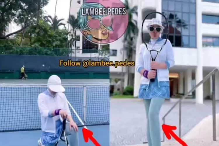 Capture foto dari Instagram @lambee.pedes yang menunjukkan unggahan Syahrini yang diduga mengedit fotonya agar menjadi tinggi.