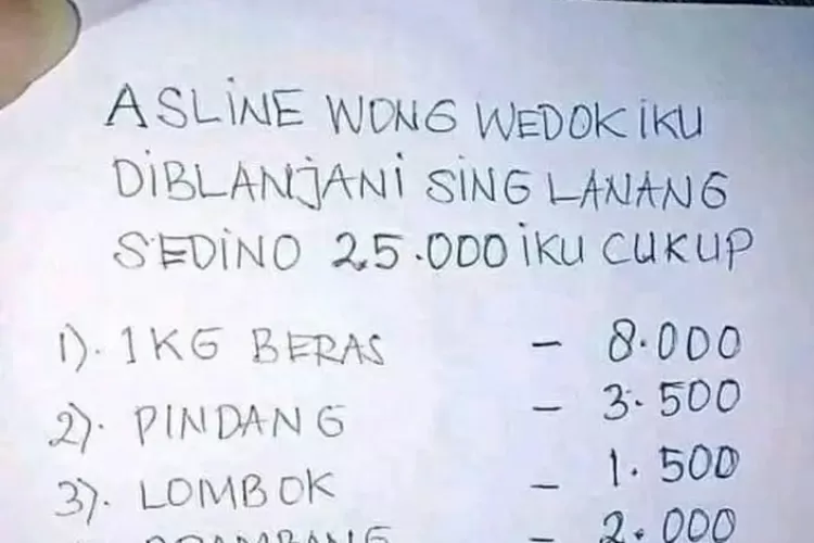 Tips Uang Belanja 25 Ribu Perhari (Tangkap Layar Facebook)
