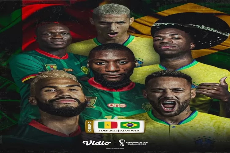 nk Nonton Pertandingan Kamerun Vs Brasil di Piala Dunia 2022 Tanggal 3 Desember 2022 Babak Penentuan  Untuk Kamerun (www.instagram.com/@vidiosports)