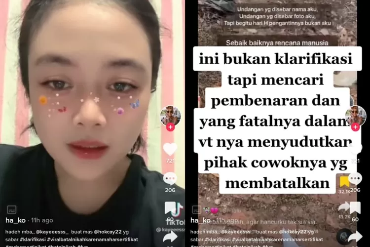 Yessy yang gagal nikah karena mahar sertifikat rumah (tangkapan layar tiktok)