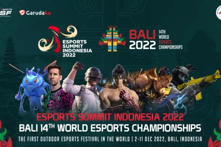 Banner kejuaraan dunia esport IESF Bali 14th World Esports Championship 2022.  (ANTARA/Garudaku.com)