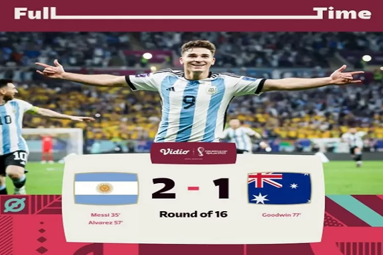 Argentina Sukses Kalahkan Australia 2-1 dan Lolos ke Babak Perempat Final Piala Dunia 2022, Messi Cetak Gol di Babak Pertama (www.instagram.com/@vidiosports)