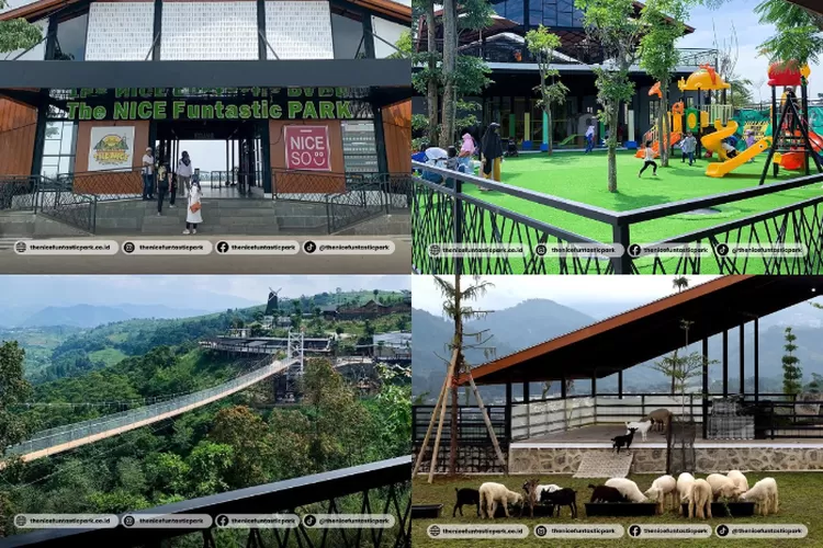 Berbagai wahana dan fasilitas The Nice Funtastic Park, destinasi wisata di Puncak Bogor (Instagram @thenicefuntasticpark)