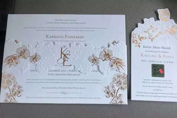 Undangan pernikahan Kaesang Pangarep dan Erina S Gudono (Endang Kusumastuti)