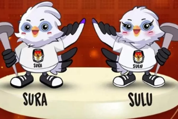 Maskot Pemilu 2024 berupa sepasang burung Jalak Bali, Sura dan Sulu.  (Instagram @kpu_ri)