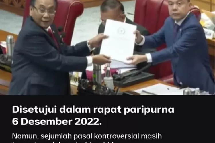 RKUHP telah disahkan 6 Desember 2022 kemarin (Instagram @najwashihab)