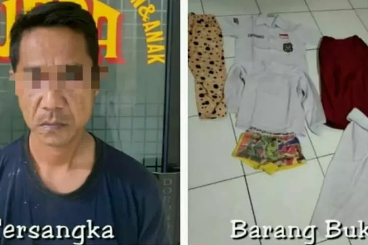 Pelaku pemerkosaan anak SD, serta barang bukti yang ada (Instagram @memomedsos)