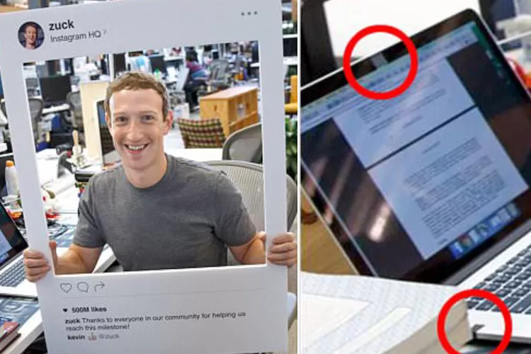 Laptop Mark Zuckerberg ditempel selotip  (Dailymail.co.uk)