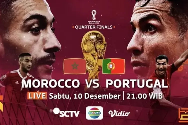 Head To Head Portugal vs Maroko di perempat final Piala Dunia 2022, Sabtu, 10 Desember 2022 (Vidio.com)