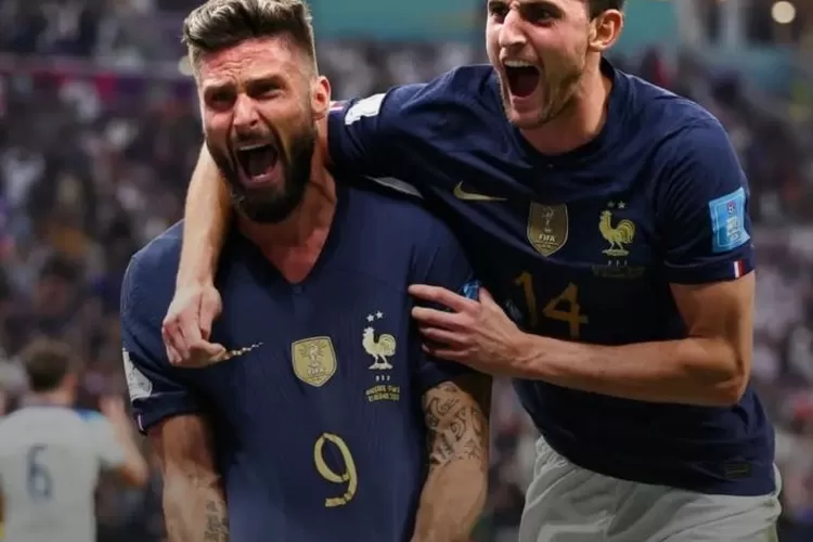 Timnas Prancis Olivier Giroud dan Adrien Rabiot (instagram jadwal_pialadunia )