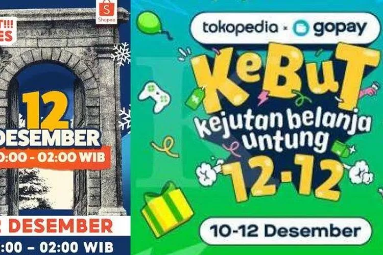  List Promo 12.12 Harbolnas Day (Foto: Gorajuara.com/dok: Shopee dan Tokopedia)