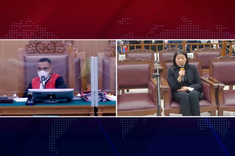 Putri Chandrawati saat menjalani sidang pembunuhan Birgadir J (Tangkap layar live streaming Breaking News)