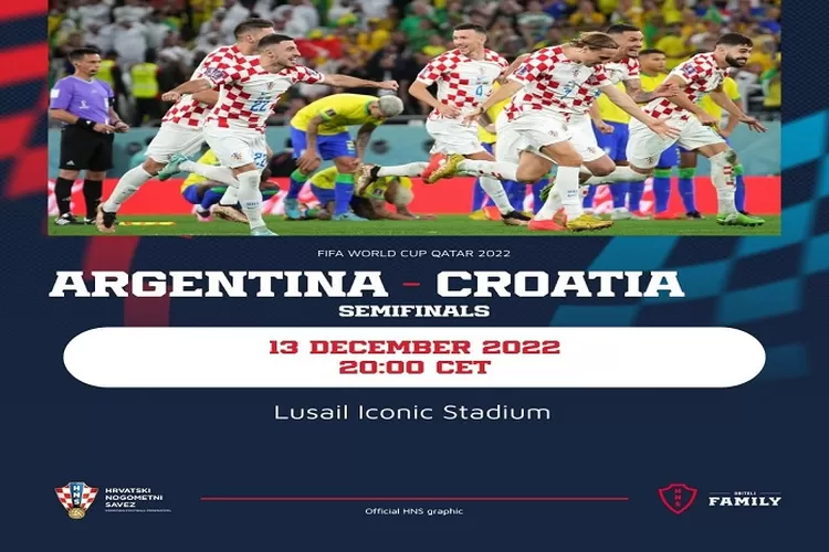 Head to Head Argentina vs Kroasia di Semi Final Piala Dunia 2022,14 Desember 2022 Rekor Pertemuan dan Rangking Dunia Kedua Tim (www.instagram.com/@hns_cff)