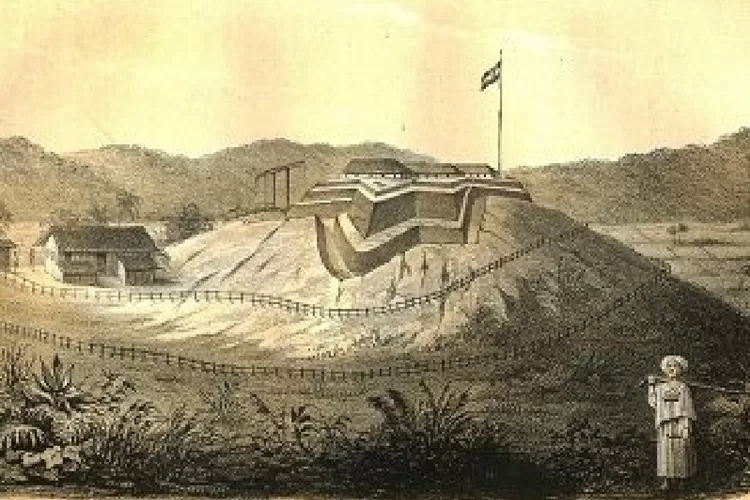 Lukisan Benteng Fort de Kock yang asli yang dibuat pada zaman Hindia Belanda (dok. KLTIF)  &nbsp;