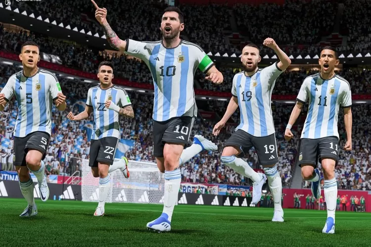 Ilustrasi game EA Sports saat prediksi Argentina juara (Twitter EA Sports )