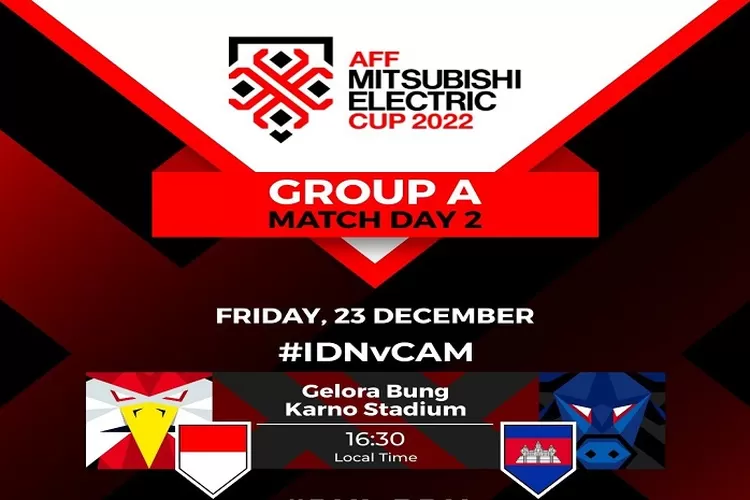 Link Live Streaming Indonesia vs Kamboja di Piala AFF 2022, 23 Desember 2022 Pukul 16.30 WIB Jangan Kelewatan Pertandingannya ( www.instagram.com/@affmitsubishielectriccup)