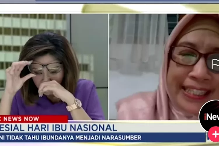 Pembawa berita menangis saat momen hari ibu (tangakapan layar MNC News)