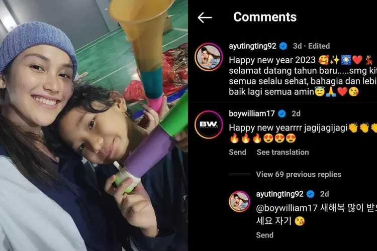Presenter Boy William diduga memberikan kode pada Ayu Ting Ting melalui komentara Instagram yang menjadi sosoran netizen. (Gorajuara/ dok: Instagram/ @ayutingting92)