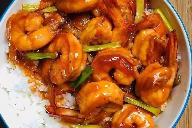 resep masakan seafood udang saus mentega ( ig @menu_resep_harian)