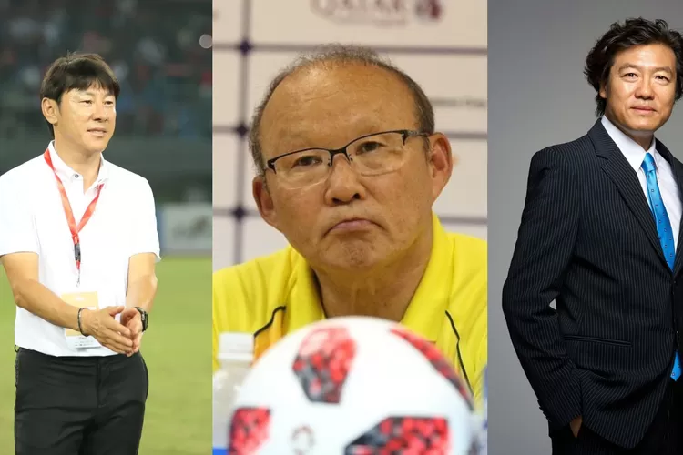 Shin Tae Yong (kiri), Park Hang Seo (tengah), dan Kim Pan Gon (kanan) adalah pelatih asal Korea Selatan yang bertemu di semifinal Piala AFF 2022.   (Kolase Instagram.com&nbsp;)