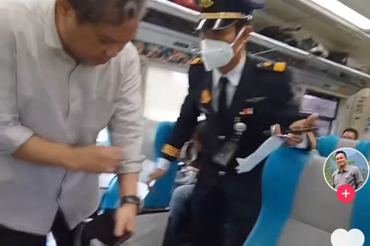 Penumpang kereta jadi korban pelemparan batu (TikTok @yuda.kurniawan)