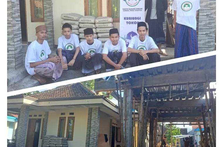 Sukarelawan Santri Dukung Ganjar lakukan aksi sosial bantu pembangunan Masjid di Kota Serang (foto:TOPMedia)