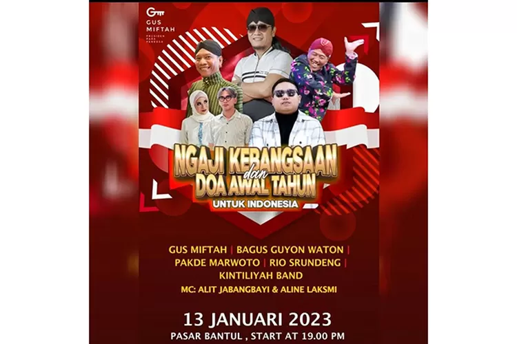 Ngaji Kebangsaan bareng Gus Miftah dan doa awal tahun untuk Indonesia di Pasar Bantul.  (Instagram @pengajiangusmiftah)