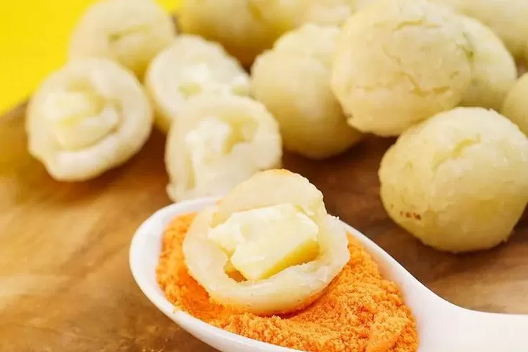 Resep Cimol Kopong isi keju lumer anti meledak dan tetap kress (Instagram @bandakuecubit)