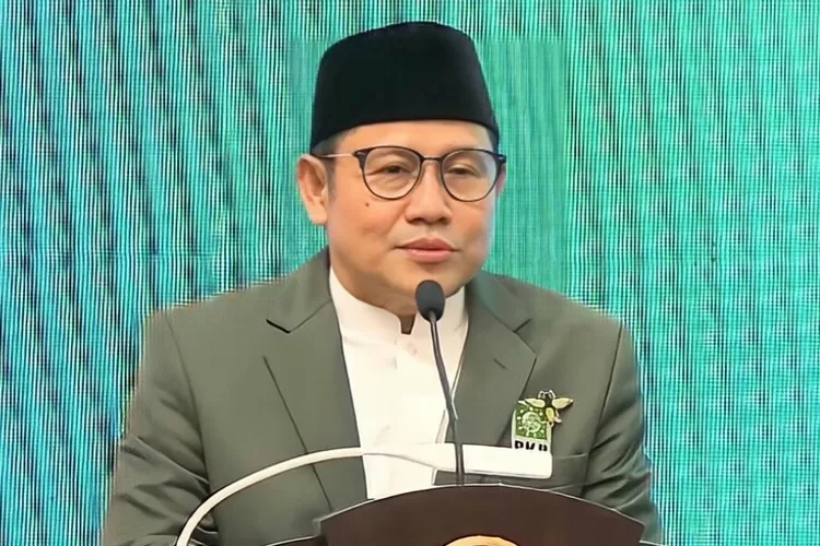Ketum PKB, Muhaimin Iskandar, yang sering dipanggil Cak Imin, saat menyampaikan pidato di acara pembukaan Ijtima Ulama Nusantara, Jakarta (13/1/23)  (Twitter @DPP_PKB)