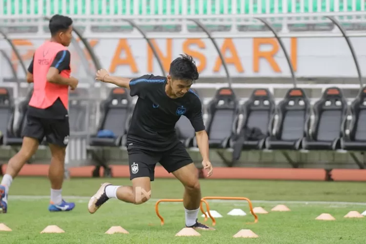 Septian David saat mengikuti official training bersama PSIS Semarang sebelum lawan Rans Nusantara. PSIS pede curi poin.  (PSIS)