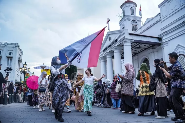 Acara Pawai Batik Specta di Kota Lama Semarang. Nantinya Dishub membuat KOta Lama Semarang steril kendaraan.  (Ayosemarang.com/ Audrian Firhannusa)